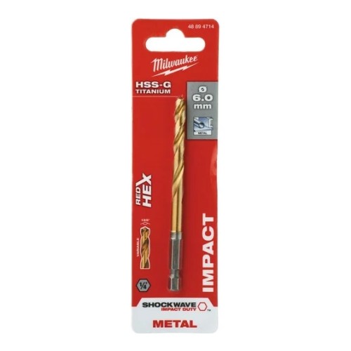 MILWAUKEE Сверло по металлу RedHEX HSS-G TiN 6х60х105 мм 1 шт
