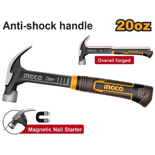 INGCO Молоток-гвоздодёр SUPER INDUSTRIAL 560гр./20oz