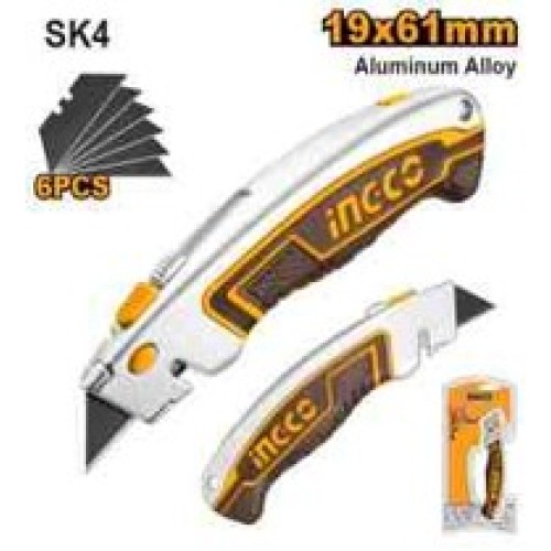 INGCO Нож строительный  INDUSTRIAL/в комплекте 6 лезвий SK4