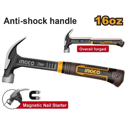 INGCO Молоток-гвоздодёр SUPER INDUSTRIAL 450гр./16oz